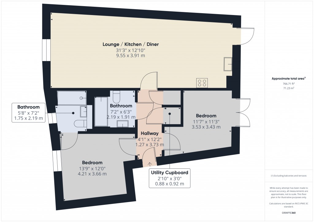 Floorplans For Belvedere, Princes Tower Road, St Saviour